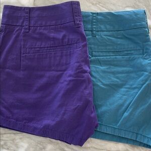 Set of 2 💙💜J.Crew "City Fit" Shorts 3.5" Chino  - Size 2
